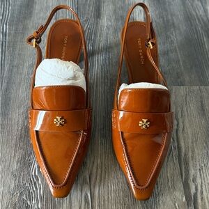Tory Burch Tan Slingback Loafers